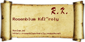 Rosenblum Károly névjegykártya